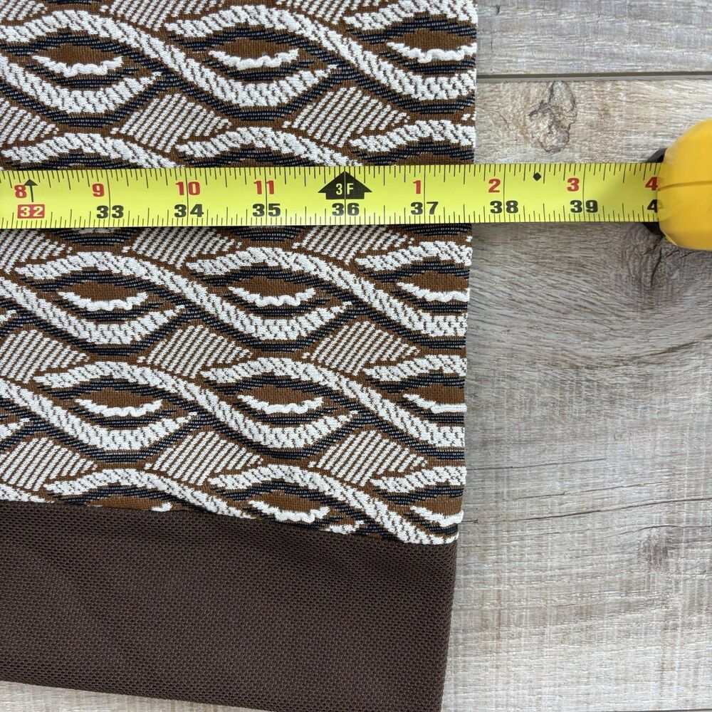 Vtg Womens Bleeker Street Brown Geometric Dress Sz 14 (M/L) Mod Mad Men Retro - Picture 13 of 16